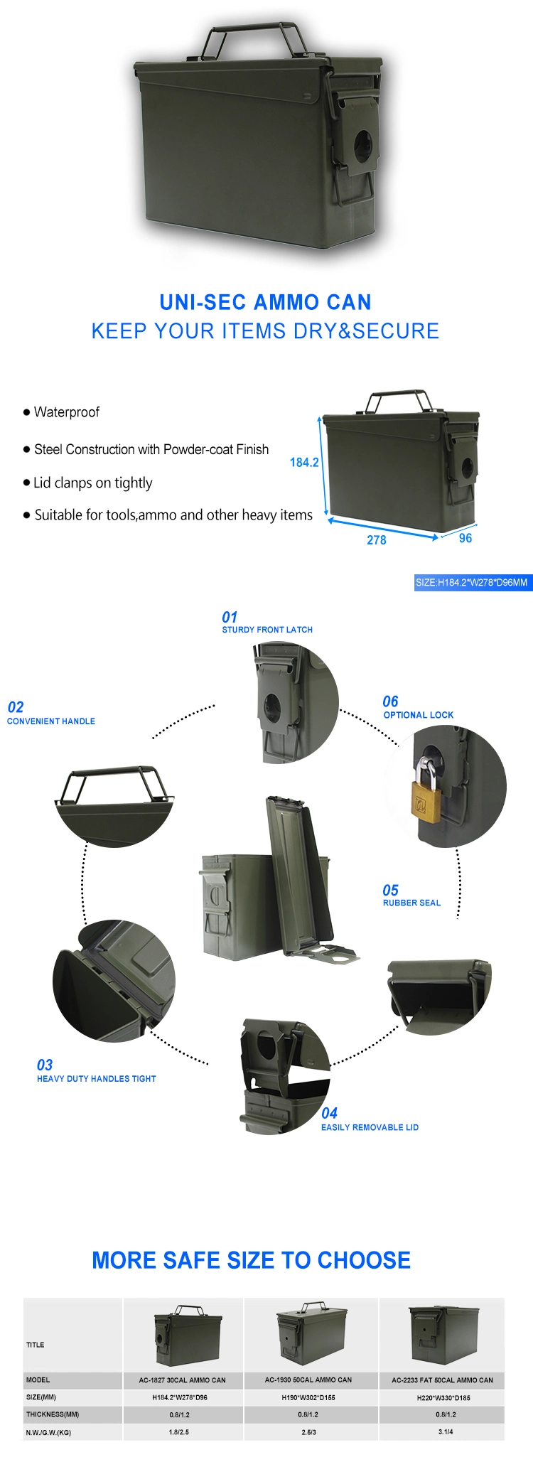 Security Electronic Digital Home Ammo Can (AC-1930)