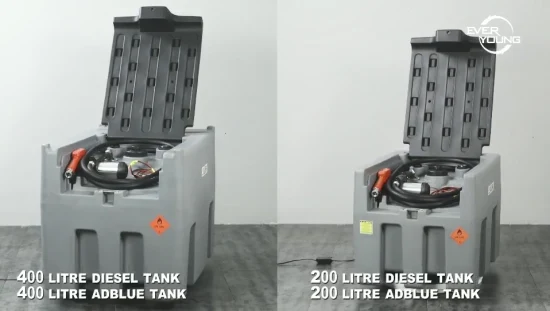 Mobiler Betankungs-Dieseltank aus Kunststoff, 400 l, Kraftstofftransfertank mit 12 V, 40 l/min, selbstansaugenden Elektropumpen für den Transfer von Öl- und Gastanks in der Landwirtschaft